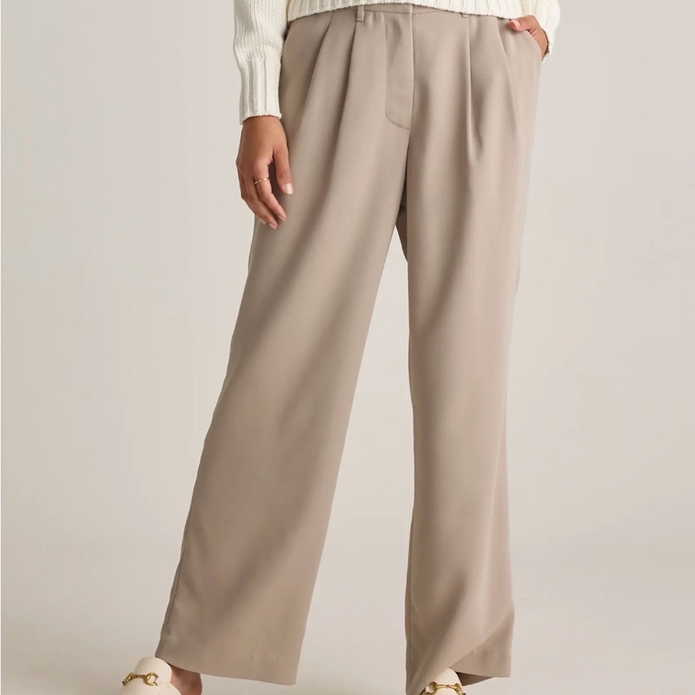 Quince Women's Wide Leg Tan Pants
